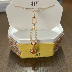 Gold Bomb Party November 2024 Necklace with Gemstone Pendant